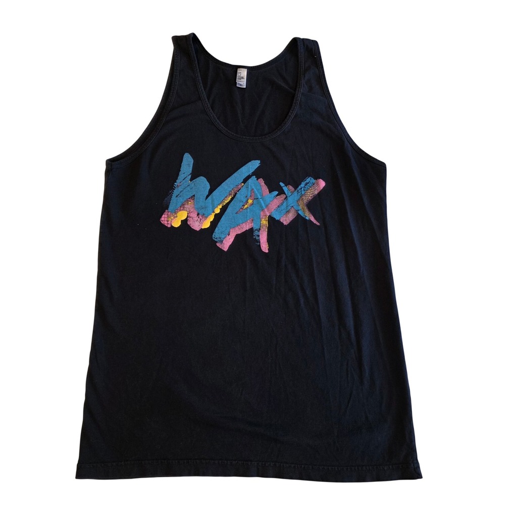 Wax Rapper Tour Merch Tank Top Mens S Black American Apparel Neon 90s Graphic